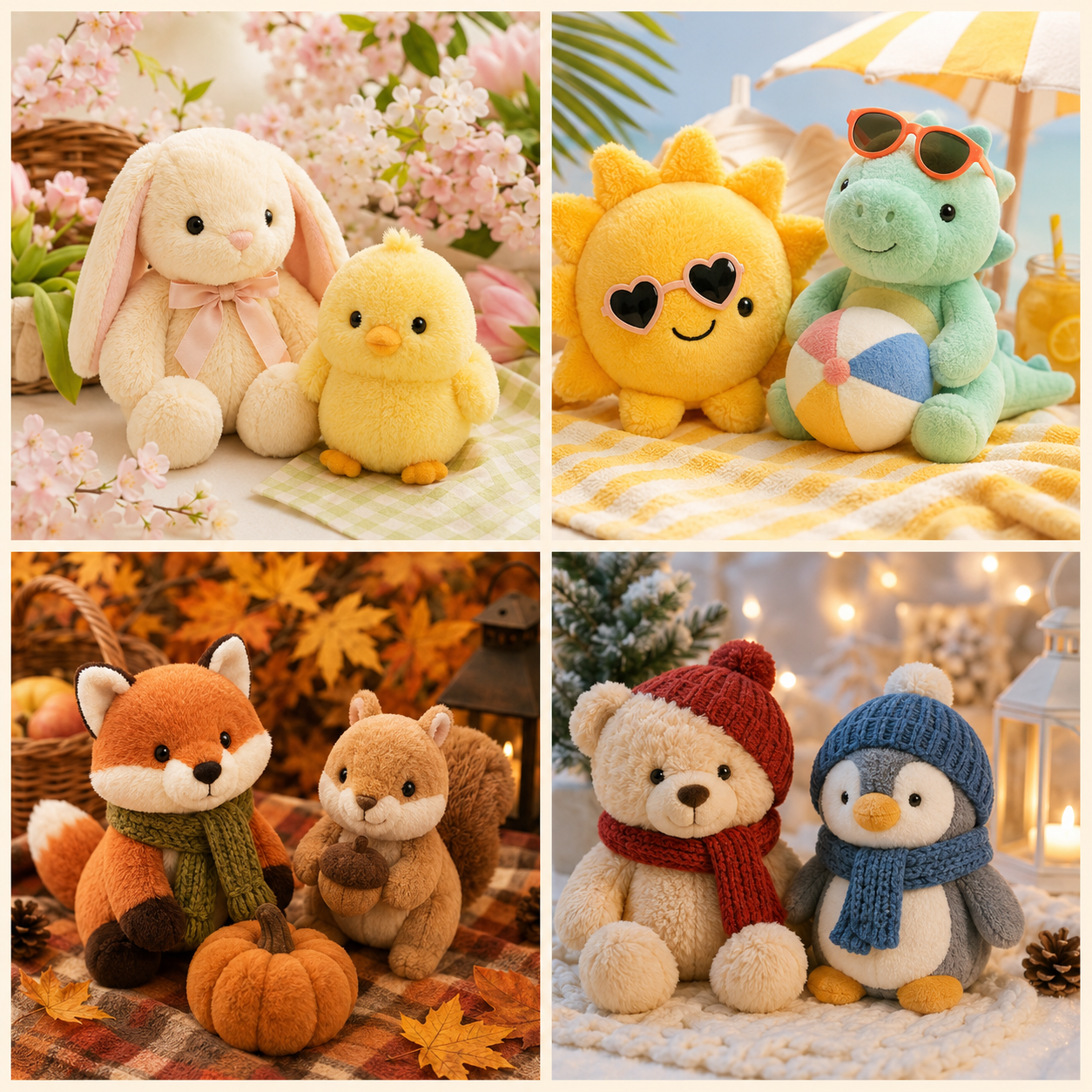 Private label plush toys with blank hangtags and retail packaging