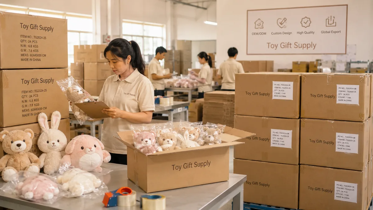 Plush toy packing and warehouse