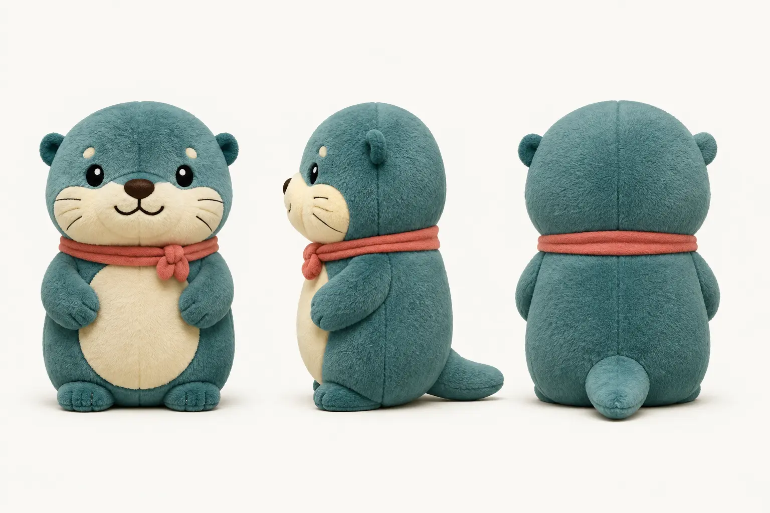 Front side and back artwork views prepared for controlled custom plush sampling