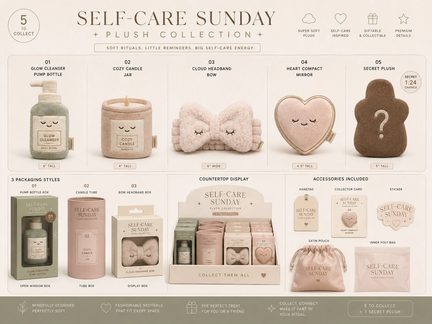 Self-Care Sunday plush collection board